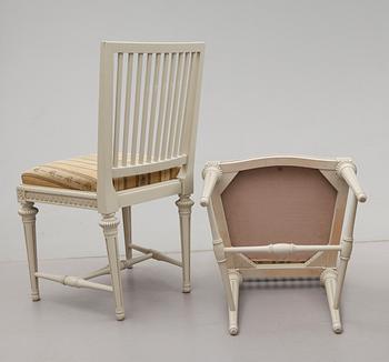 MATSALSMÖBEL, 11 delar, gustaviansk stil, 1900-talets andra hälft.