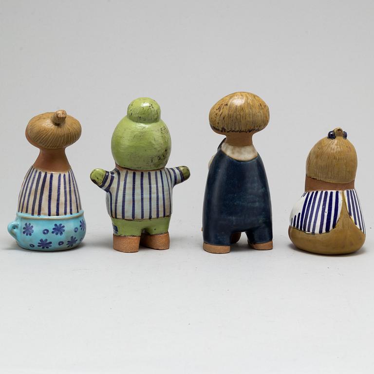 LISA LARSON, 4 stoneware figurines from the series "Larssons ungar" for Gustavsberg.