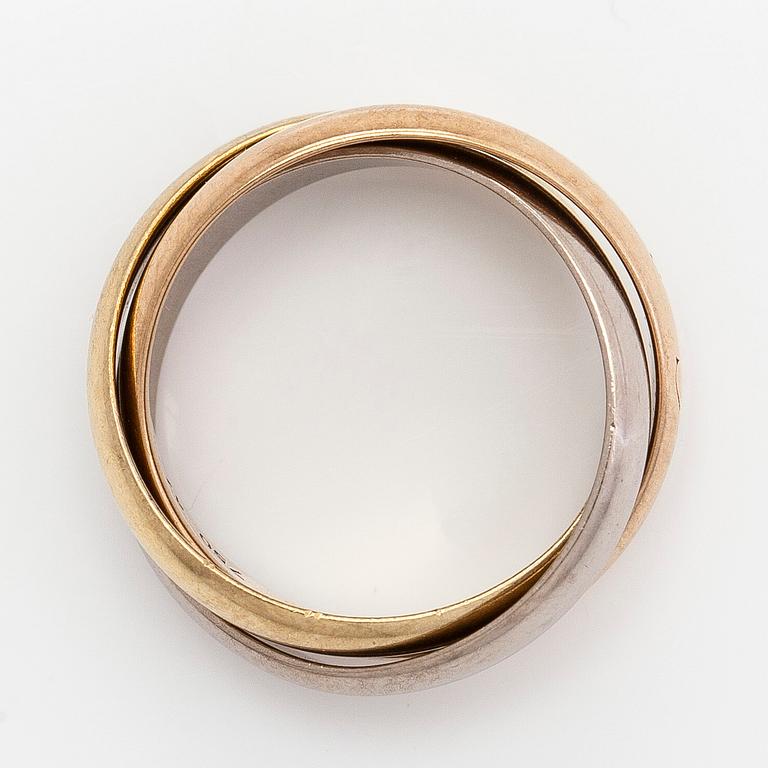 Cartier, ring, "Trinity", 18K guld i tre färger.