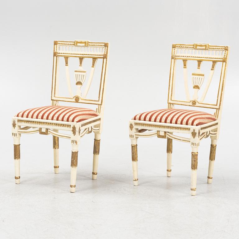 Stolar, 5 st, sengustavianska, 1800-talets början.