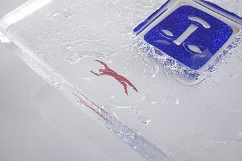 A signed Bertil Vallien glass object for Kosta Boda.