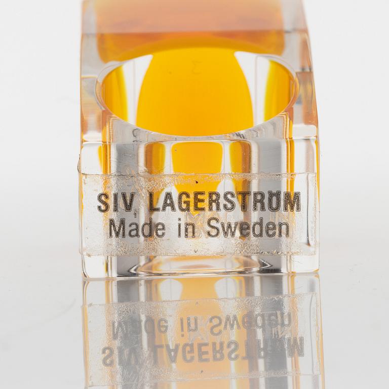 Siv Lagerström, three acrylic plastic rings, 1970s.