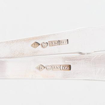 Mauno Honkanen, a 36-piece set of 'Tähkä' silver cutlery, Tillander Helsinki 1975-76.