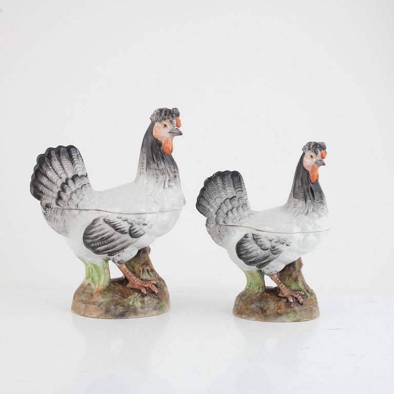 Figuriner, 2 st, porslin, 1800-tal, troligen Tyskland.