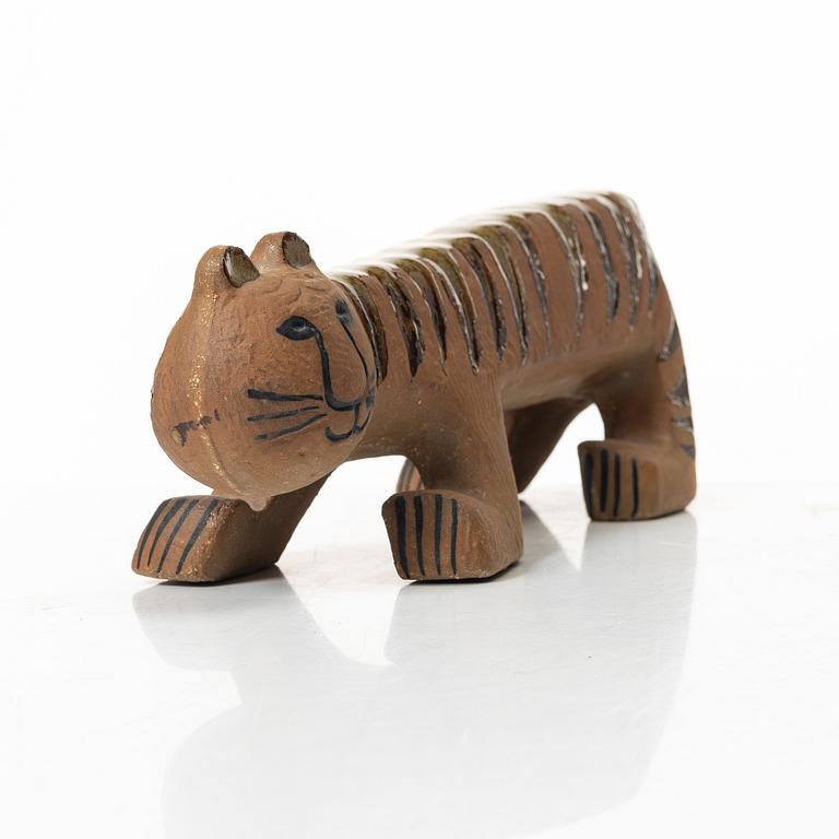 Lisa Larson, a 'tiger' stoneware figurine from the series 'Afrika', Gustavsberg, in production 1965-75.