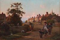 Blandford Fletcher, Village street with children.