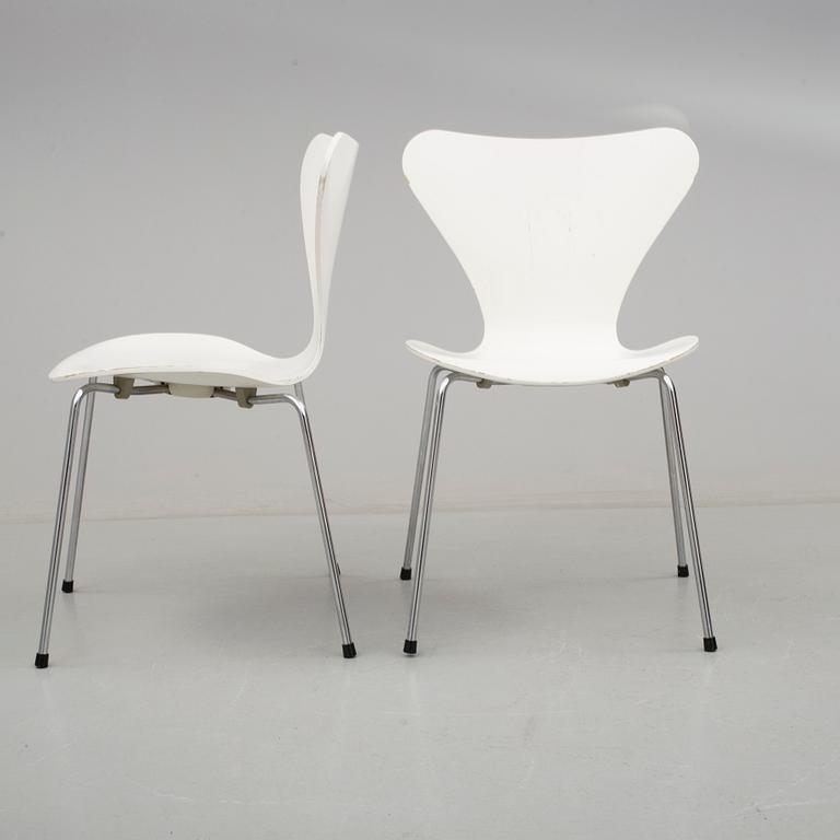 STOLAR, 6 st. "Sjuan", Arne Jacobsen, Fritz Hansen, Danmark 1983.