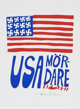 Carl Johan De Geer, lithograph in colours, signed.