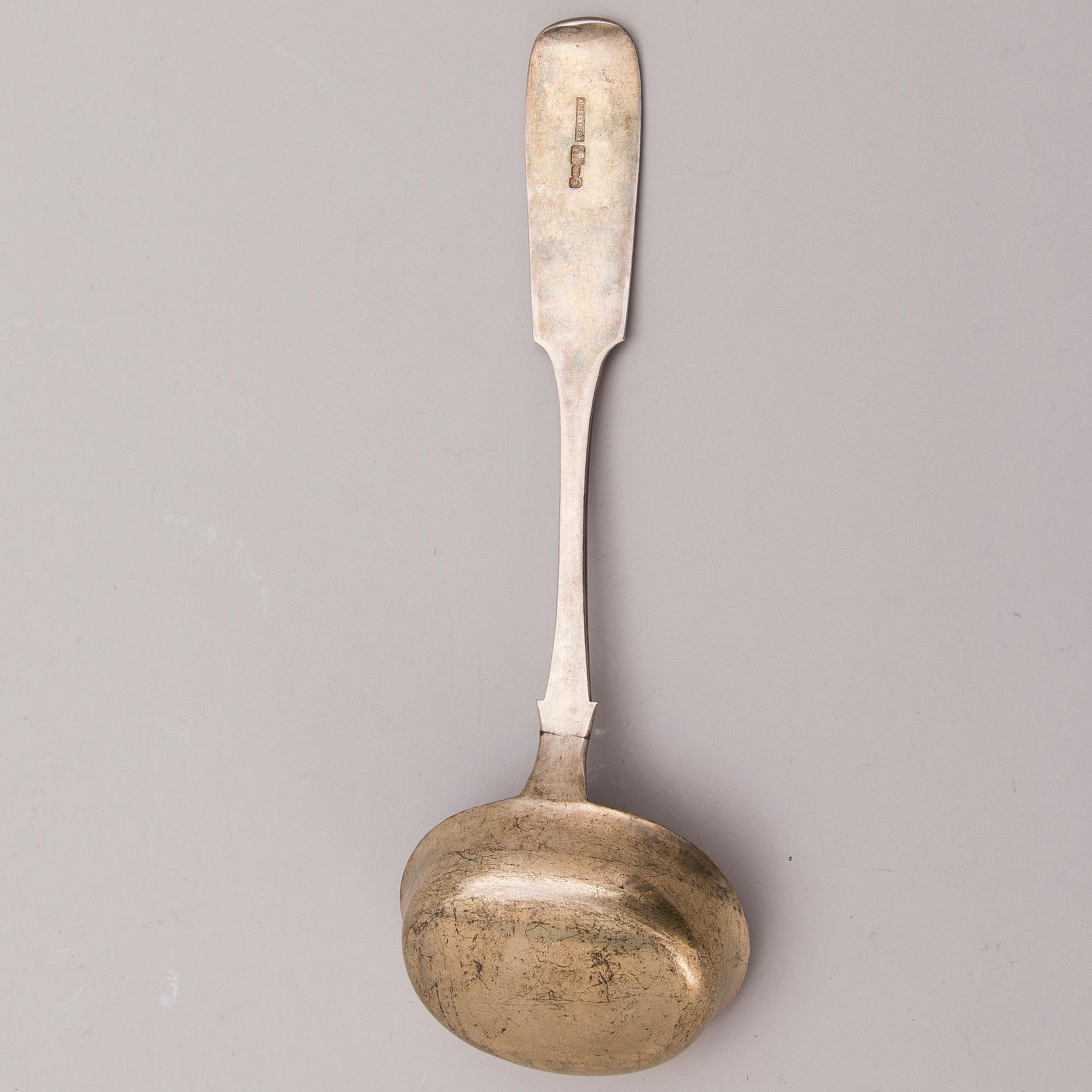 A Russian silver ladle, Moscow 1897.
