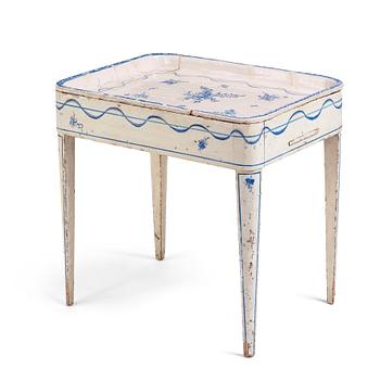 23. A blue and white faience tea table, second part of the 18th century.