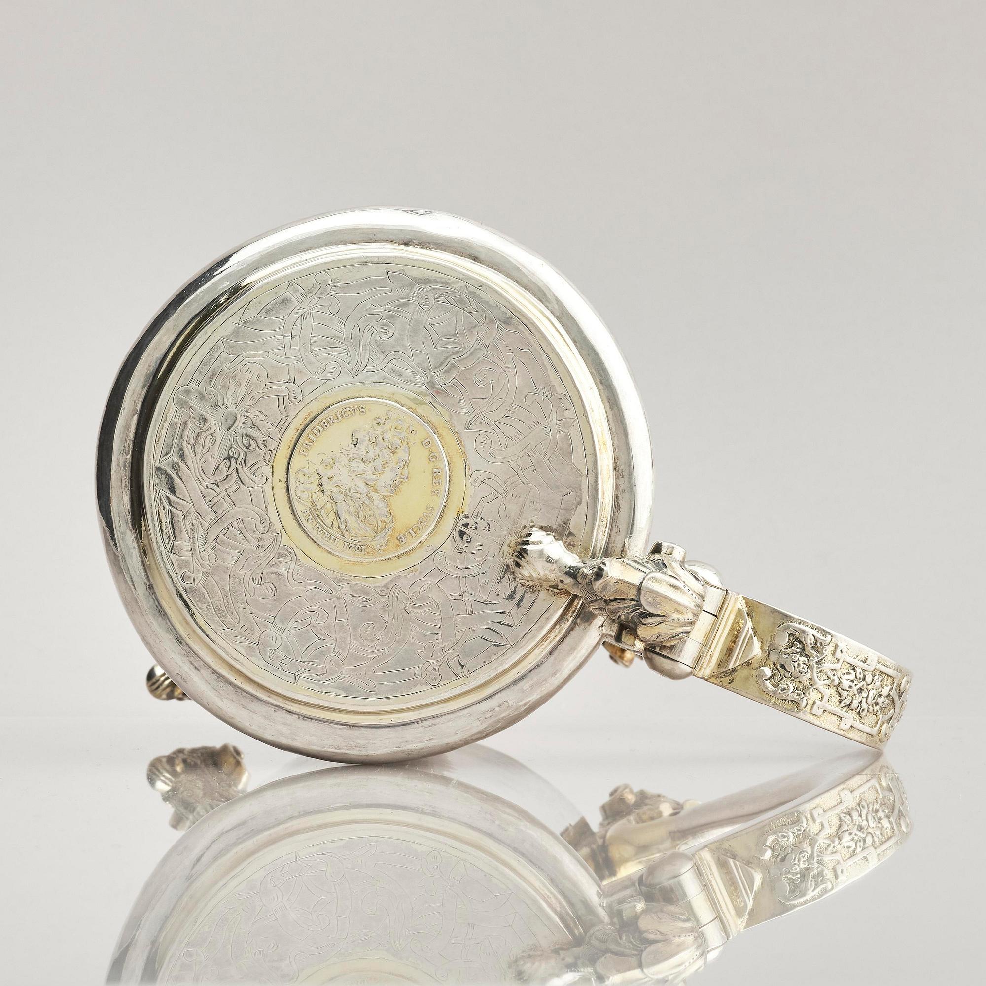 A Swedish early 18th century parcel-gilt silver tankard, mark of Bengt Collin, Uppsala (active 1699-1755).