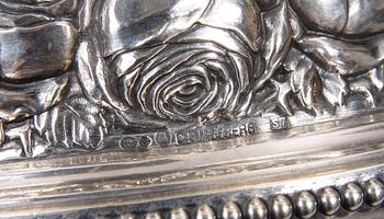 SKÅL MED LOCK, silver, CG Hallberg, 1920.