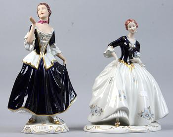 FIGURINER, 2 st, porslin, Royal Dux.