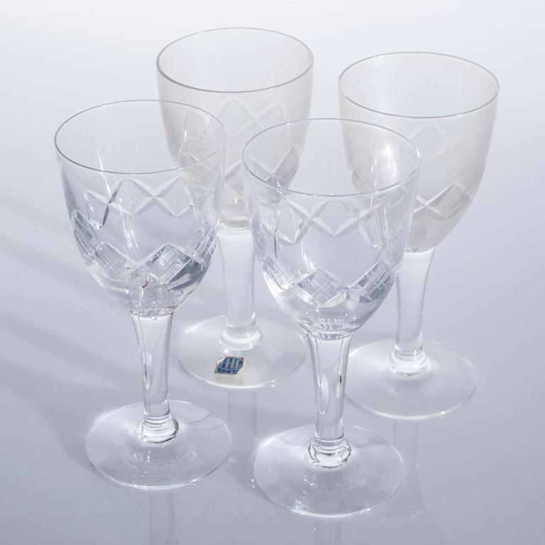 Seventeen wine glasses from Kosta, 20th century.