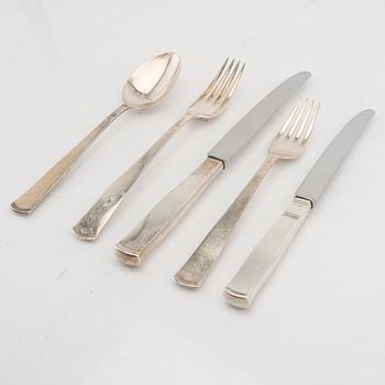 A SWedish 20th century set of  69 pcs of sivler cutlery Rosenholm mark of GAB Stocholm total weight 3190 grams.