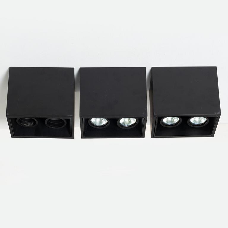 Taklampor, tre st, "Compass Box small 2L", Flos.