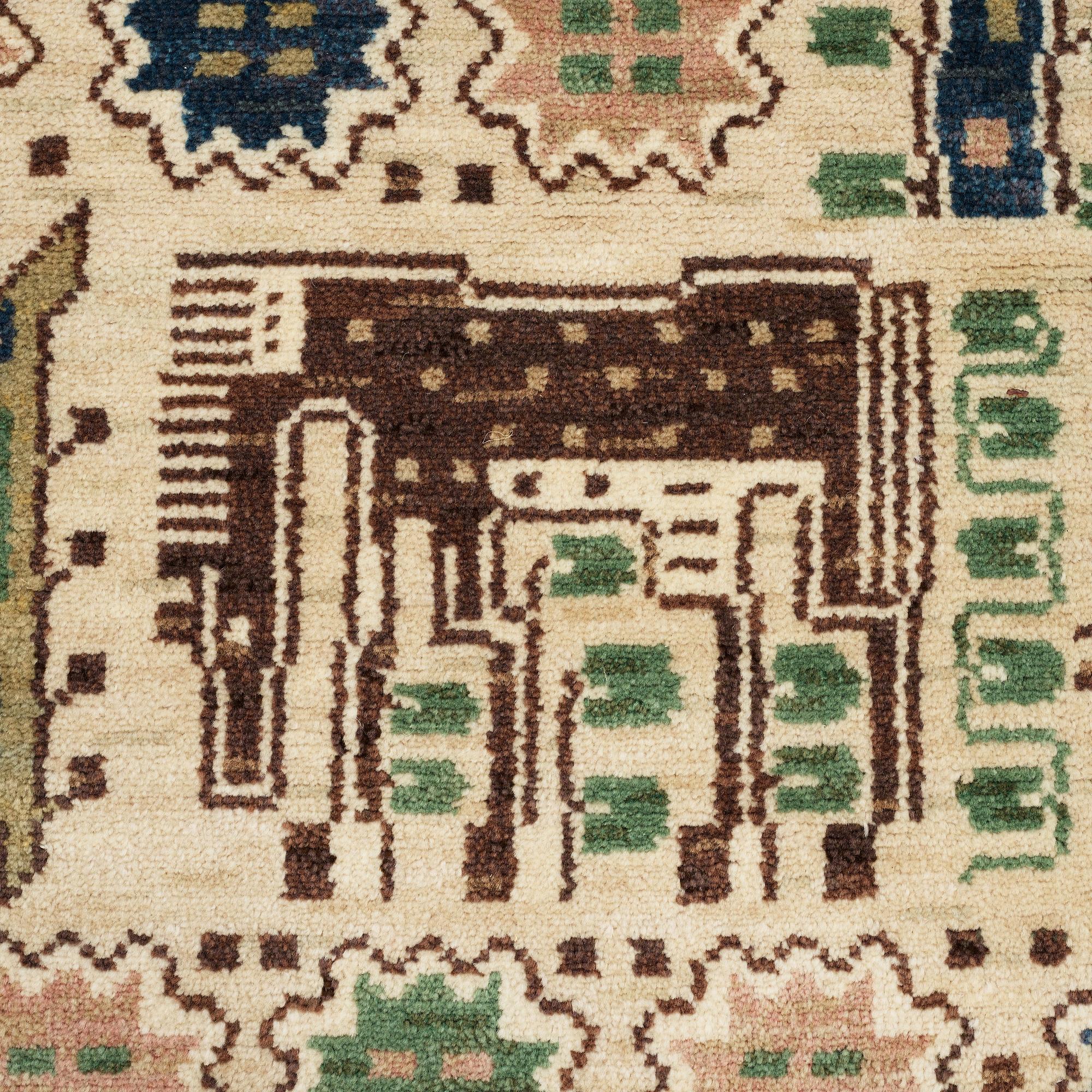 Märta Måås-Fjetterström, A CARPET, "Hästhagen", knotted pile, ca 246 x 165 cm, signed AB MMF.