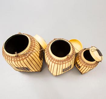 A st of three Asian rise baskets first half of the 20th century.