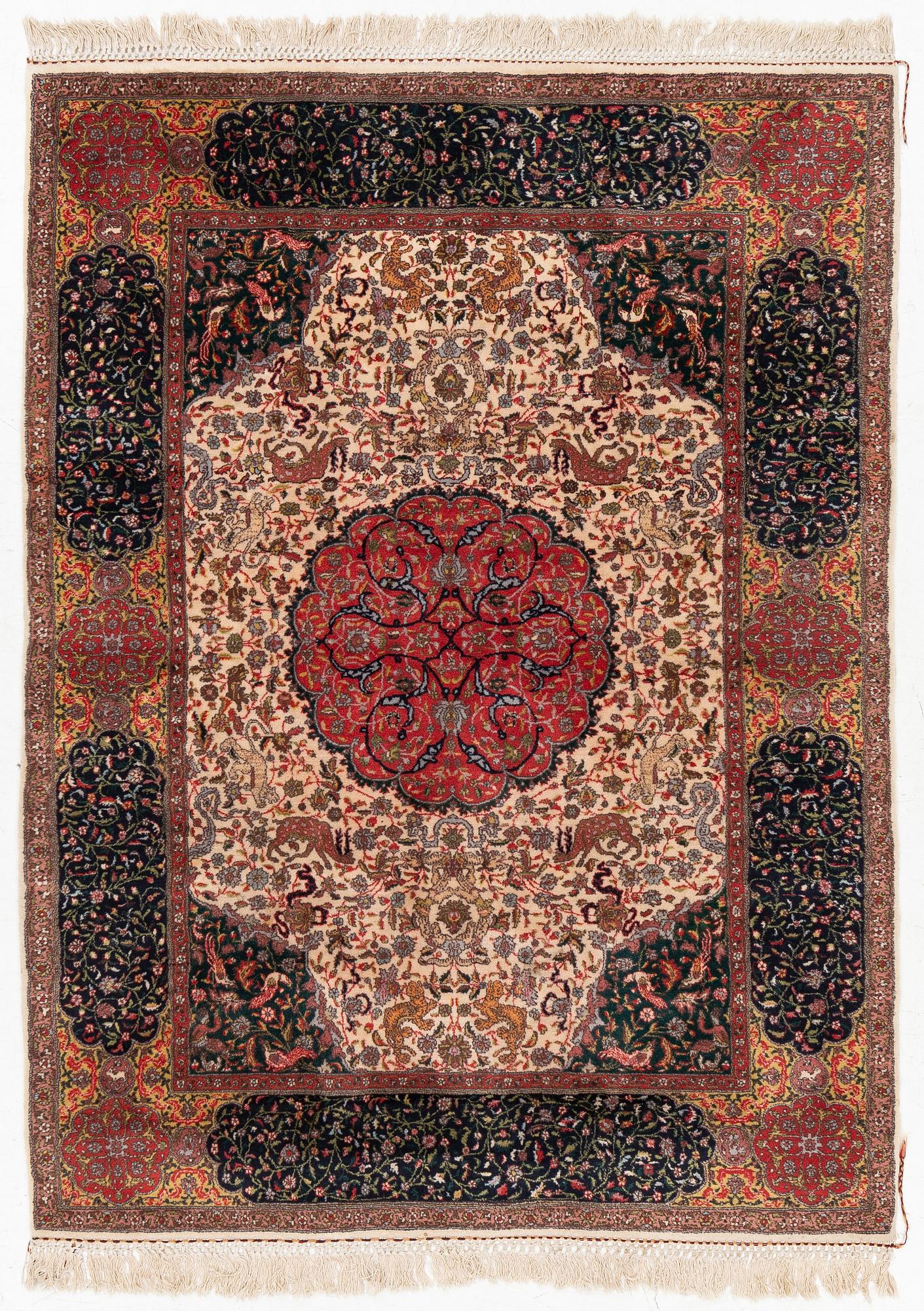 A semi-antique Lahore rug, north India, c 220 x 159 cm .