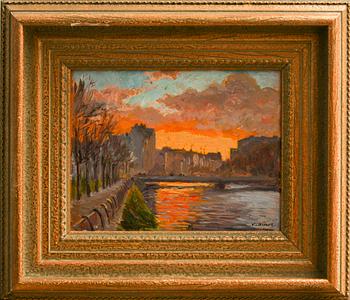 AXEL KLEIMER, olja på pannå, sign.