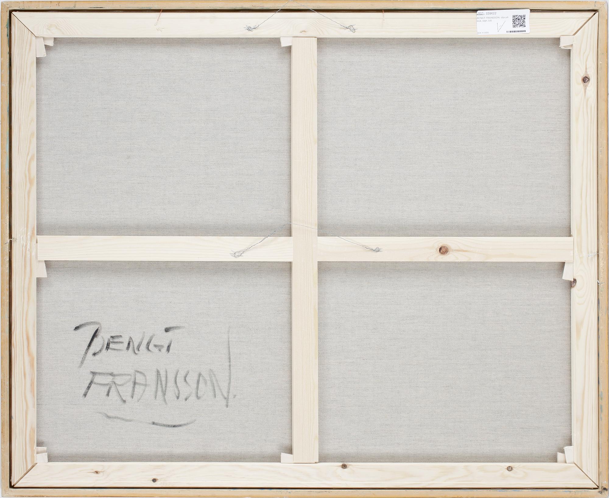 BENGT FRANSSON, olja på duk, sign.