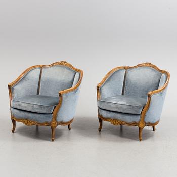 A three piece rococo style lounge furniture.