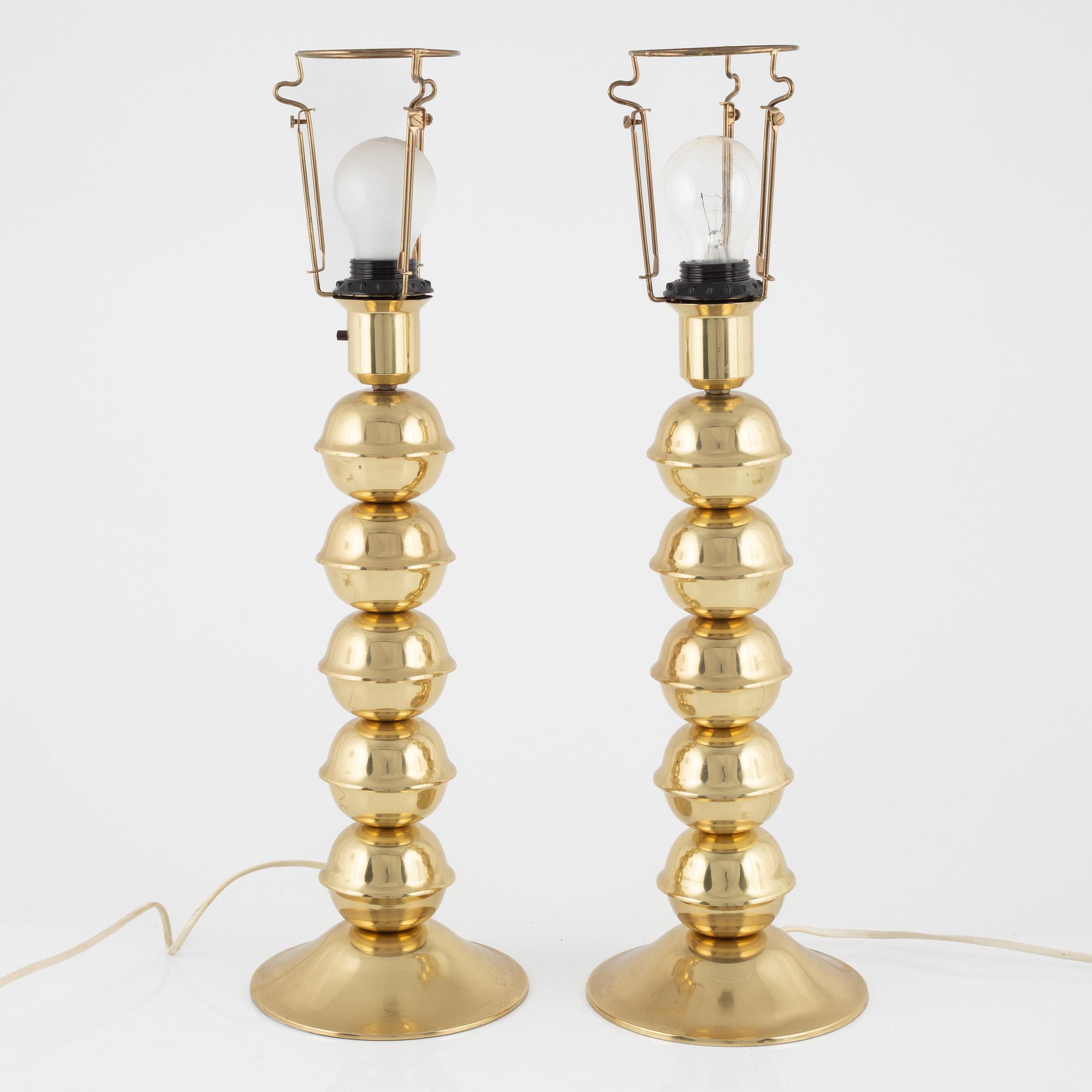 A pair of table lamps, Kosta El-Armatur, late 20th century.