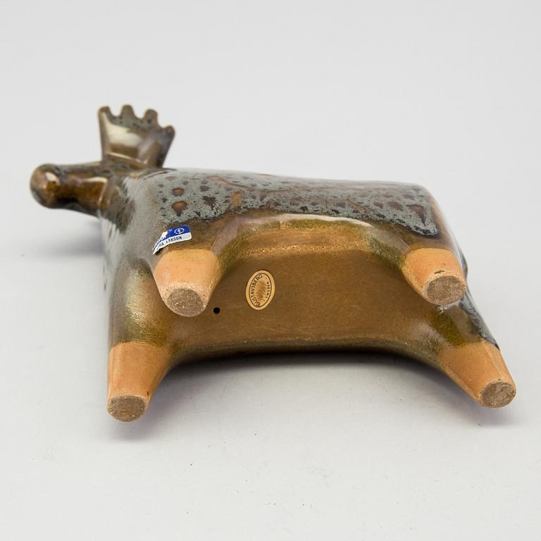 A LISA LARSON stoneware figurine "Elk" from the series "Stora Zoo" for Gustavsberg.