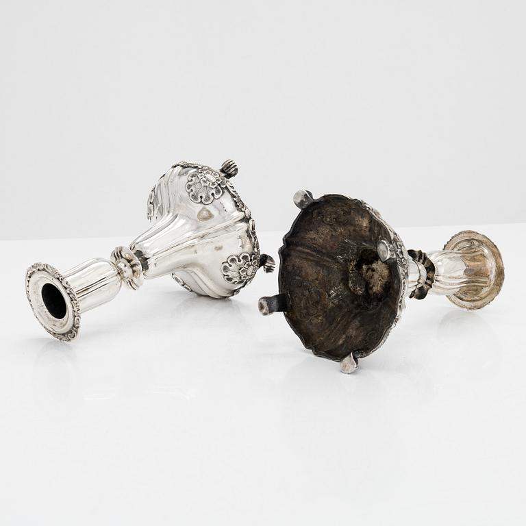 Matts Golin, ljusstakar, ett par, silver, Viborg 1851.