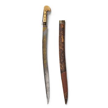 413A. A fine large-eared walrus-hilted Yatagan, Ottoman empire probably Ioannina, Epirus.