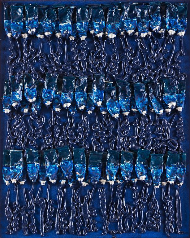 Arman (Armand Pierre Fernandez), ”Monochrome accumulation no 2505 (Ultramarin blue)”.