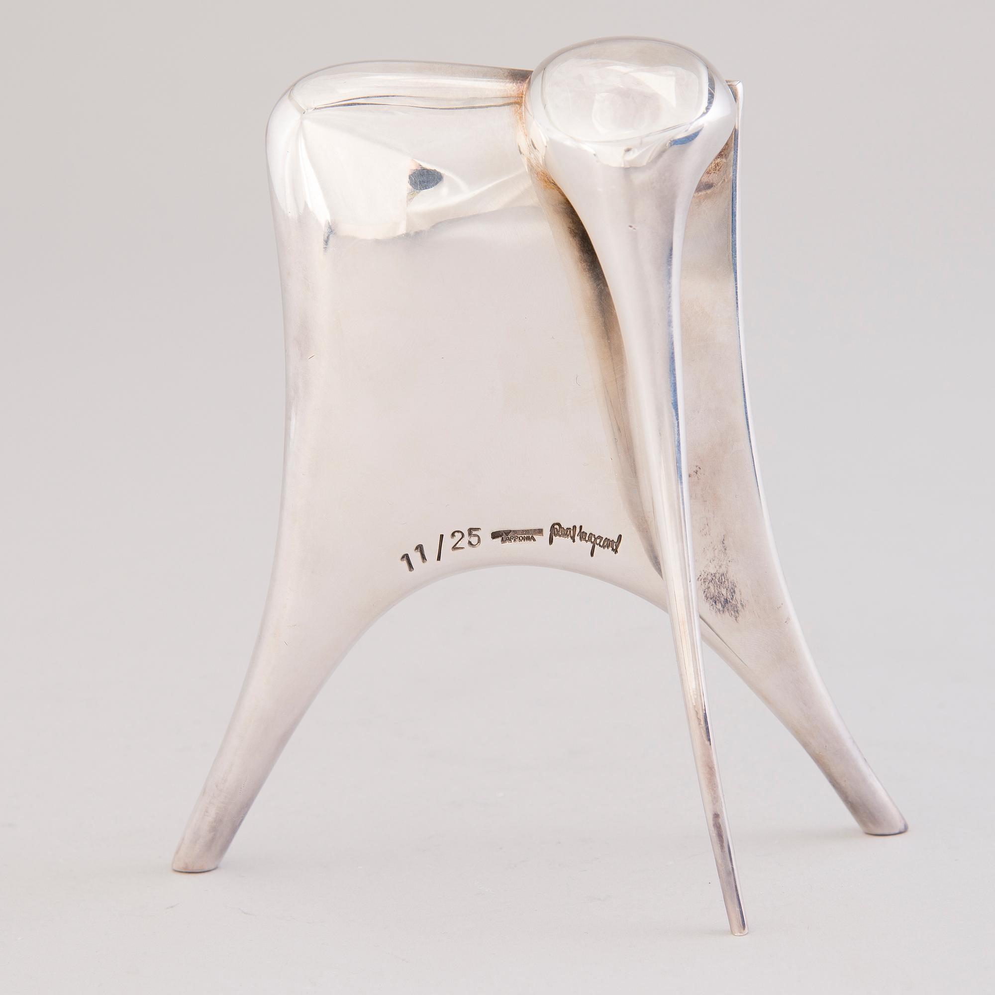 POUL HAVGAARD, SKULPTUR, silver. Lapponia 1982.