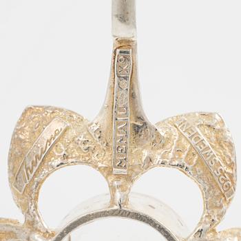 Theresia Hvorslev, Pendant, silver with faceted rock crystal, Lidköping 1972.