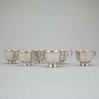 PUNSCHKOPPAR. 12 st, silver, Arkala Johanna Gottschalk, Stockholm 1964-65. Tot ca 430 gram.