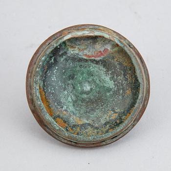 Ragnhild Söderling, an Art Nouveau bronze inkwell, signed R. Söderling. Foundry mark A.B. E. Gj-metod Stockholm.