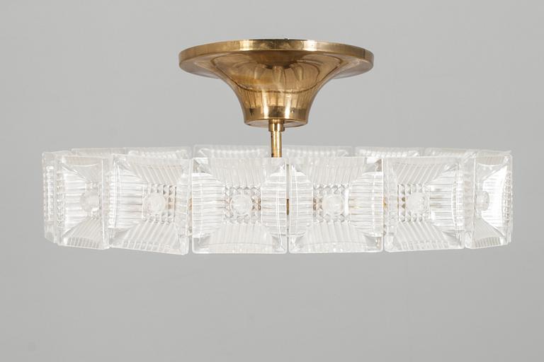 TAKLAMPA, glas, Carl Fagerlund, Orrefors. 1900-talets mitt.