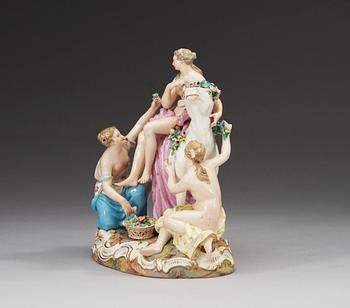 A Meissen figure group depicting Europa and the Bull, ca 1900.