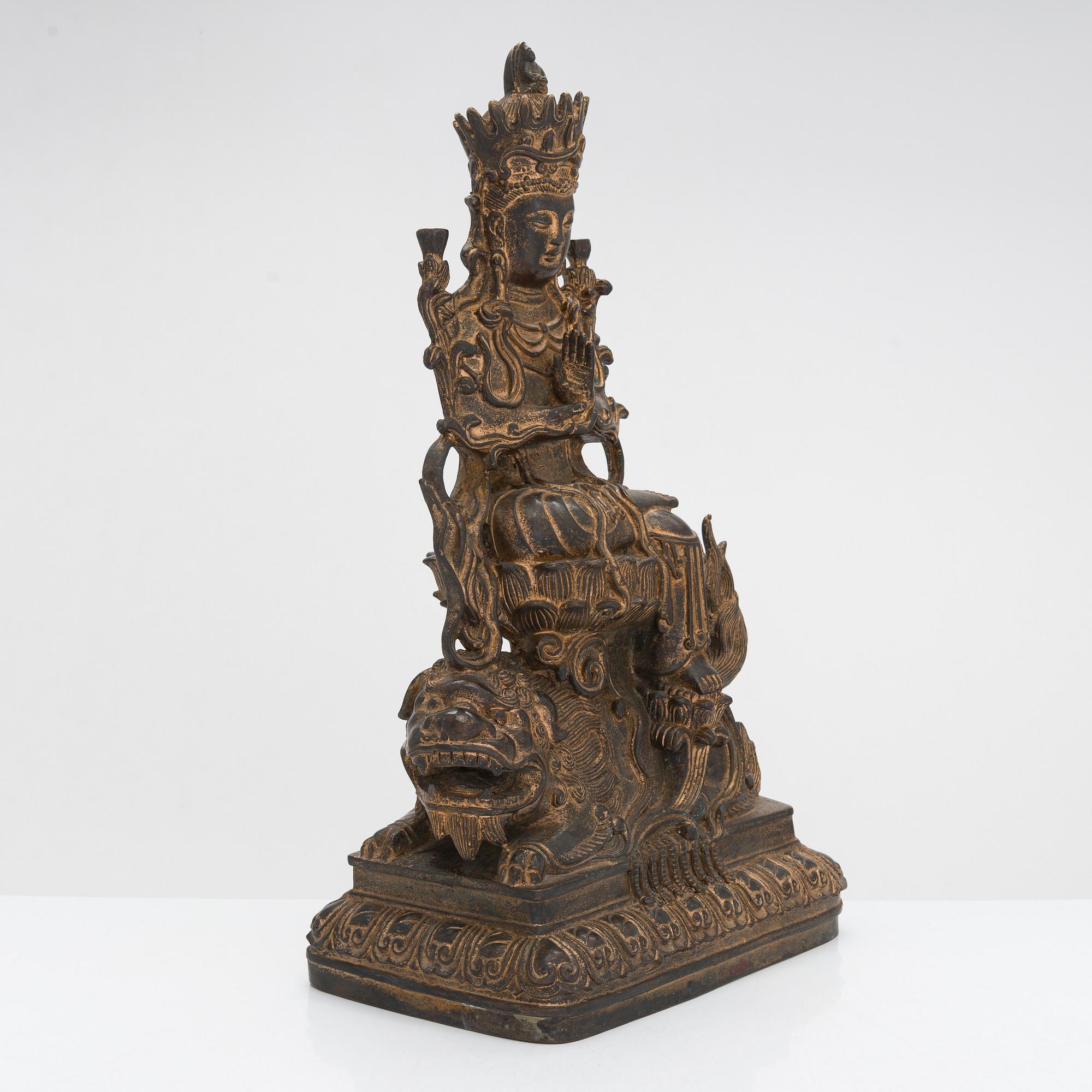 Buddha, brons, Kina, Mingstil, 1900-talets andra hälft.