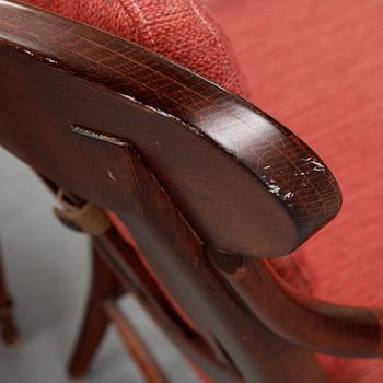 Björn Wiinblad & Brita Drewsen, a pair of "La Concha" armchairs for OPE möbler, seond half of the 20th-century.