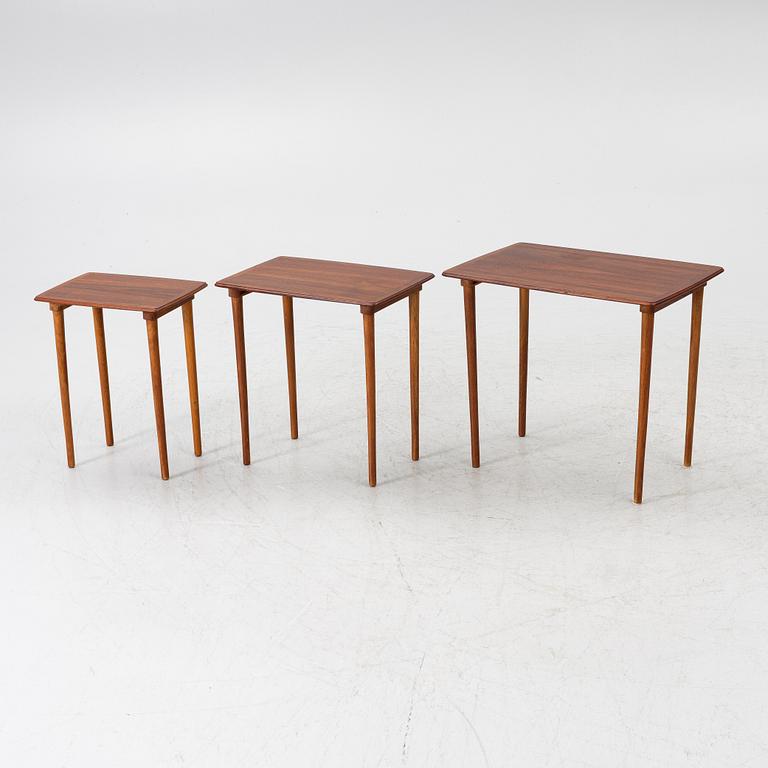 Nesting tables, 3 pieces, 1950s.