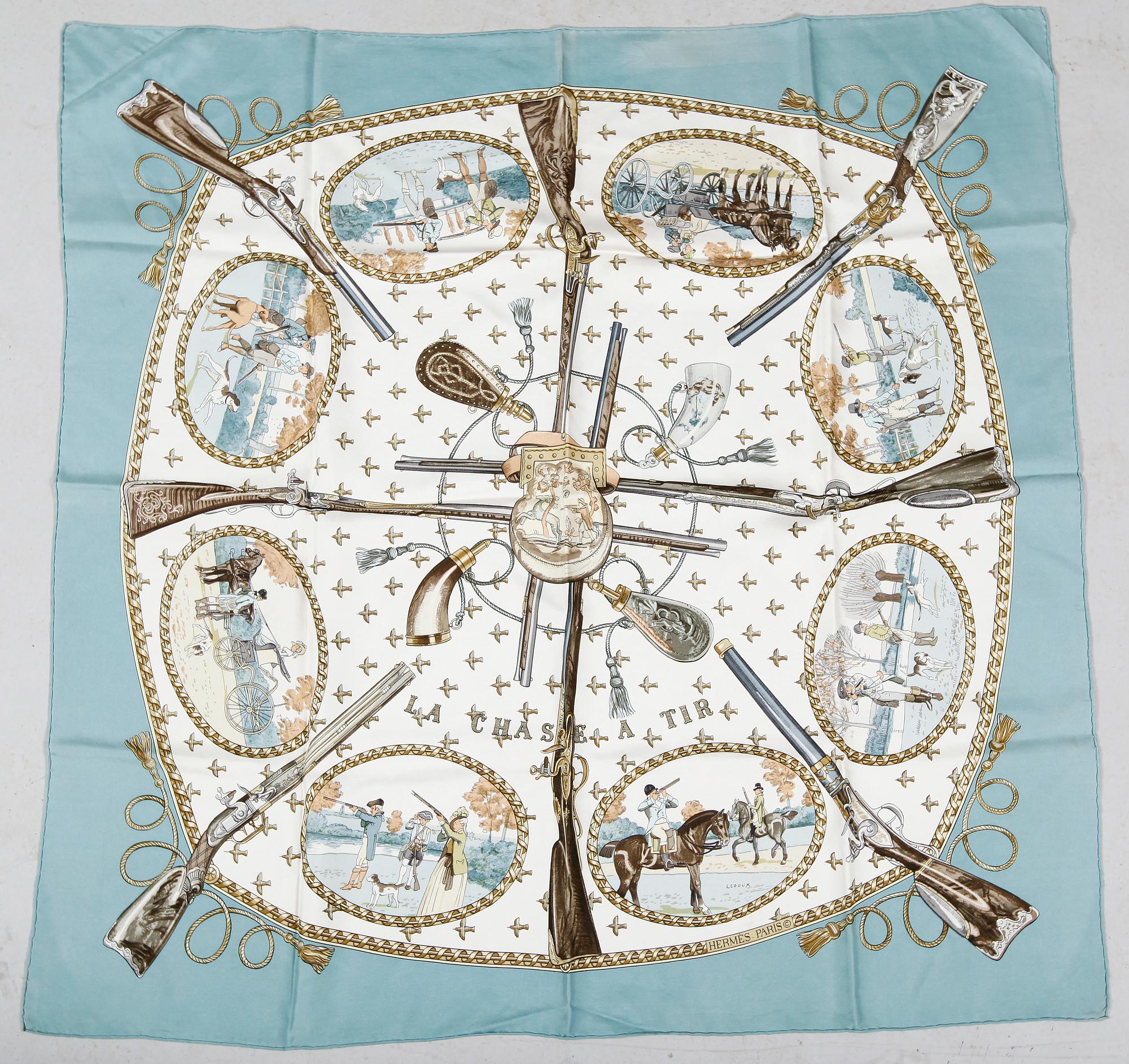 SCARF, siden, "La chase a tir", Philippe Ledoux, Hermès, Paris.