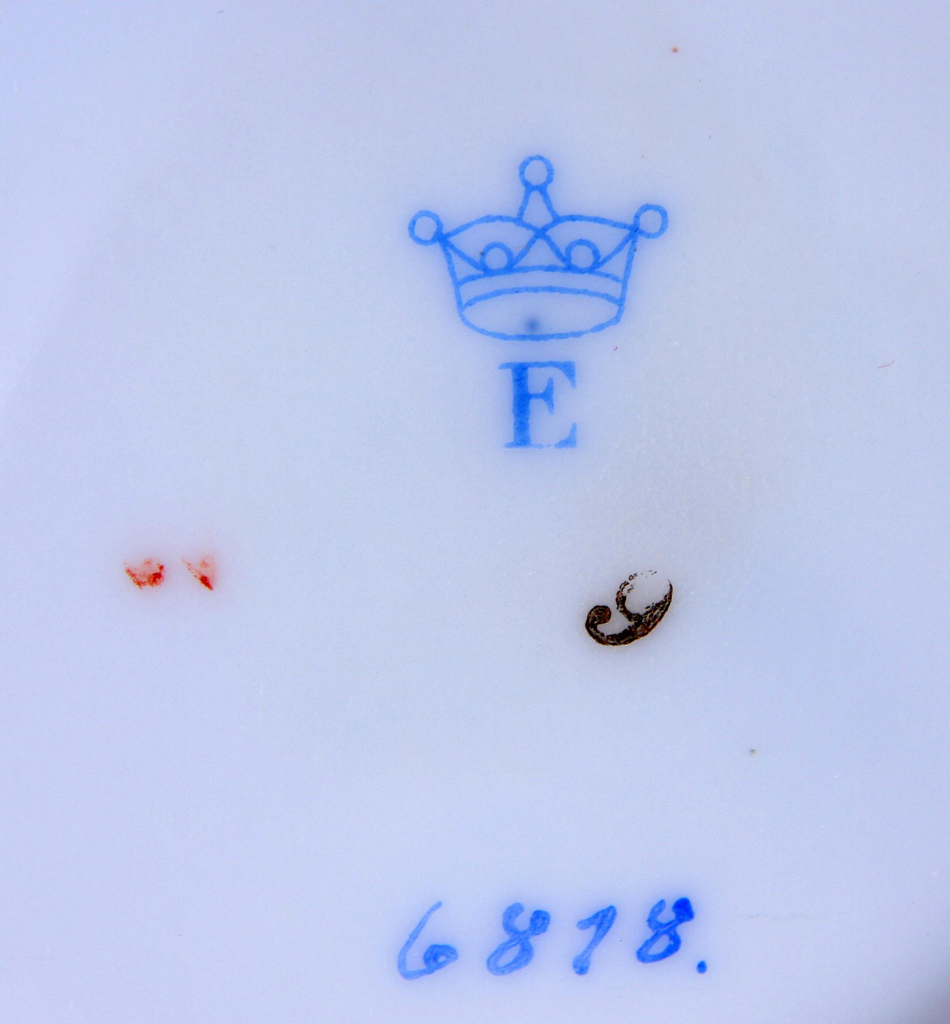 SERVISDELAR, 11 st. Porslin, Eichwold, 1800-tal.