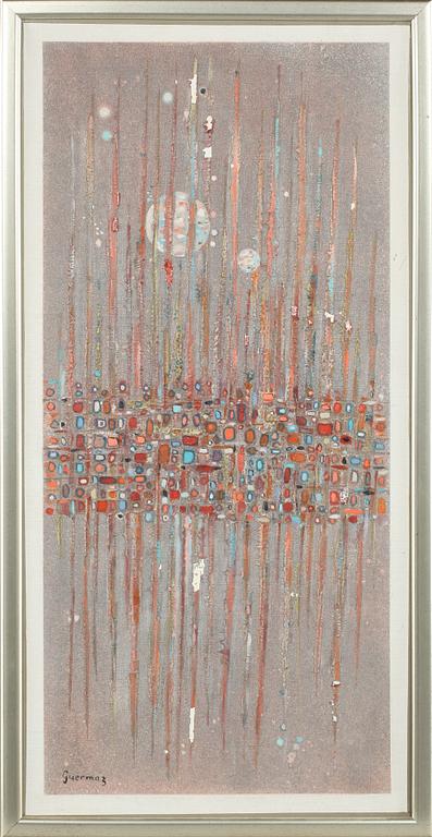 ABDELKADER GUERMAZ, diptyk, oljor på duk, signerade och daterade Paris -65.