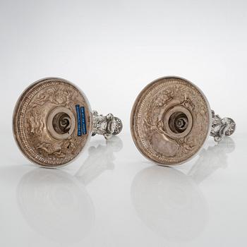 Christian Hammer, kandelabrar, ett par, silver, Stockholm 1854-1863.