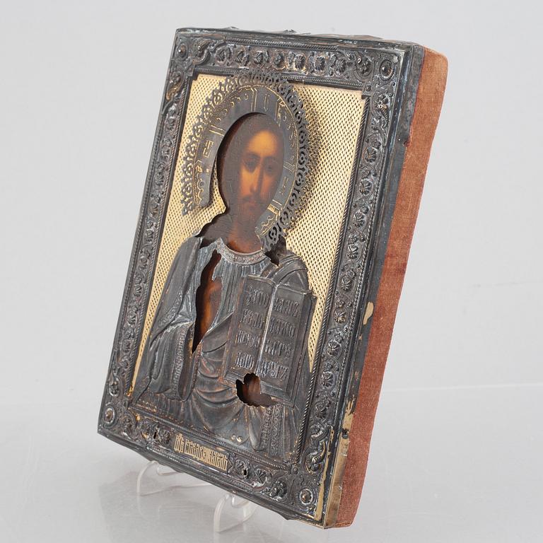 Icon, with a silver cover, Russia, 1896-1908.