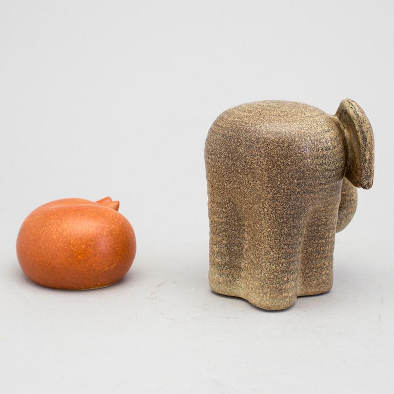 Two 20th Century stoneware figurines designed by Lisa Larson, Gustavsberg.