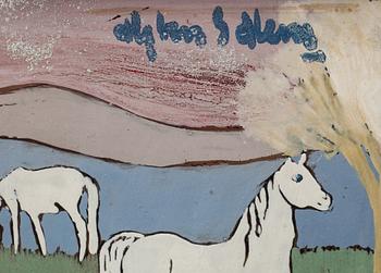 ALY BEN SALEM, glasmålning. Signerad.