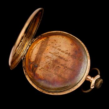 FICKUR, 14 k guld, omkring år 1900.