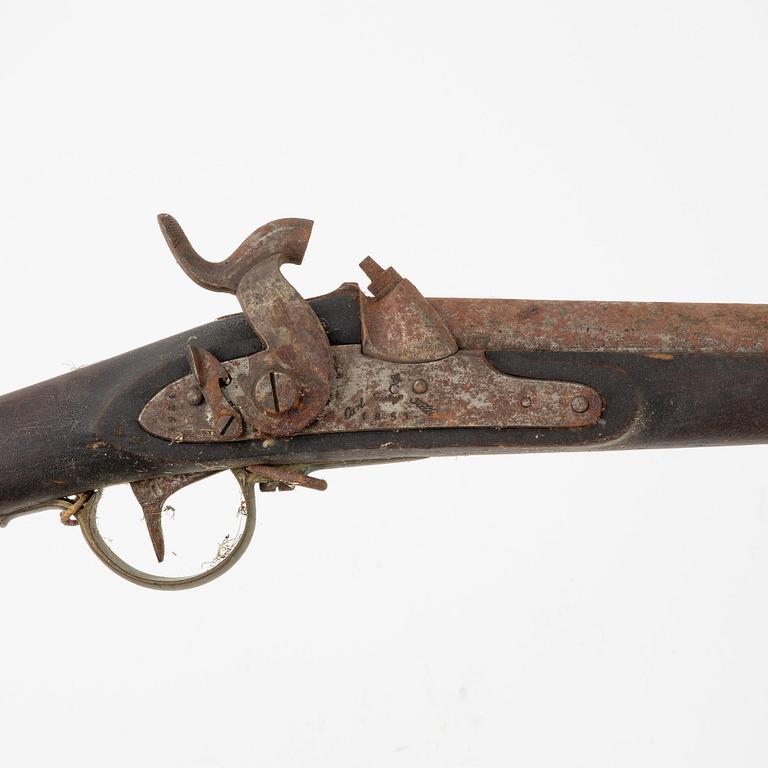 A Swedish percussion rifle, navy pattern 1845.