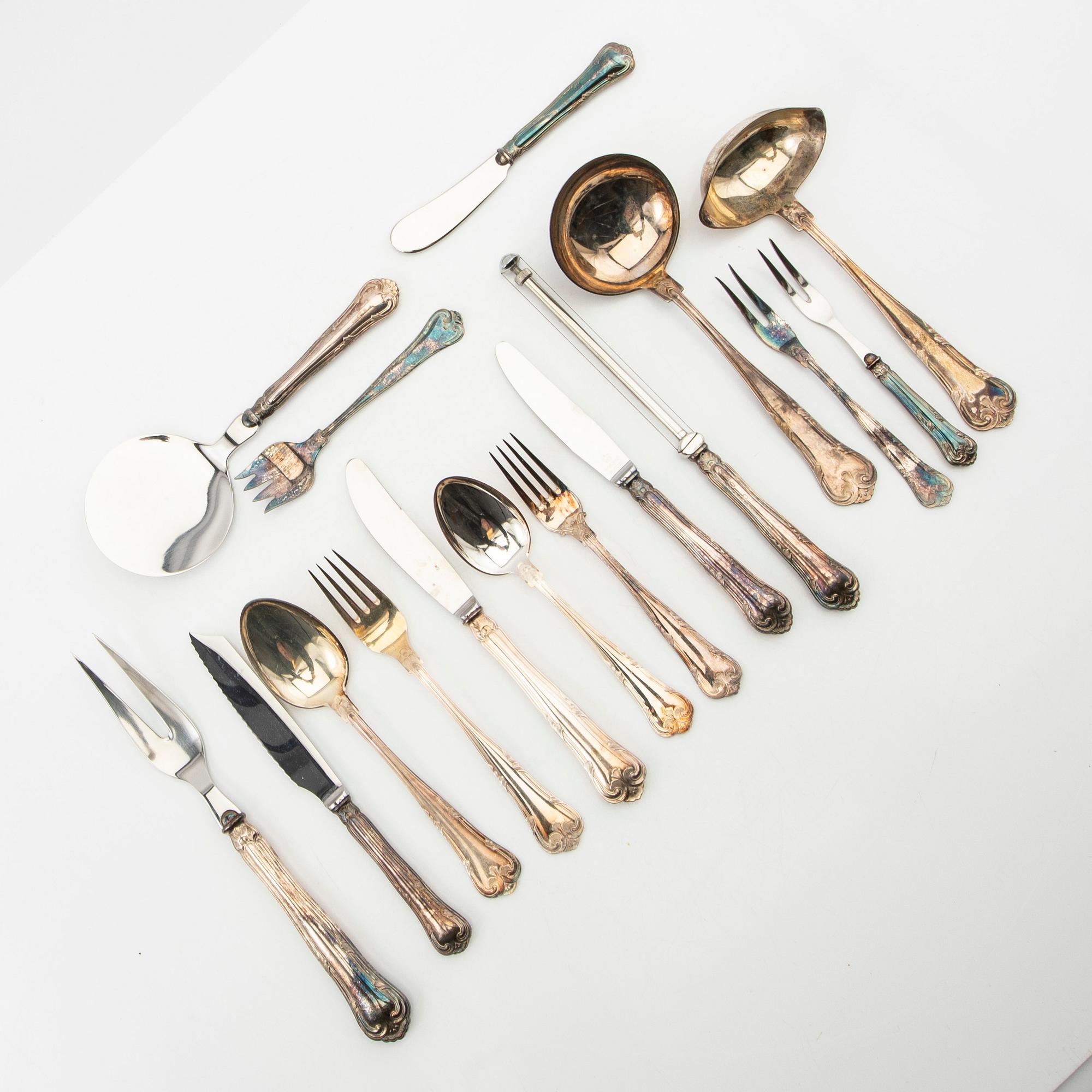 Cutlery set in silver, 89 pieces, Cohr Denmark, mid-20th century.